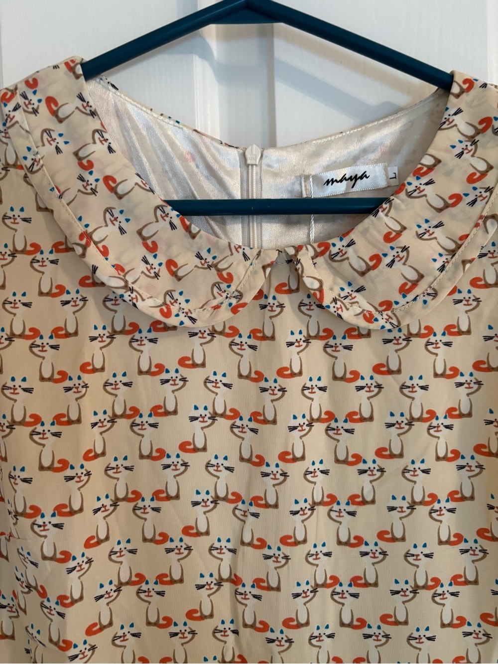 Adorable Sleeveless Cat Print Dress sz S-M NWT - Picture 6 of 15